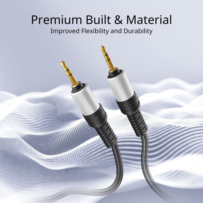 TNP Products TNP Premium Gold Plated 3.5mm Audio Cable (50 Feet) - Male to Male AUX Auxiliary Stereo Headset Jack Adapter Wire Cord Plug Connector for iPhone iPod iPad, Android Smartphone Tablet, Home Car System - Image 3